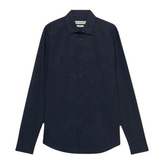 Trussardi Slim Fit Stretch Popeline Overhemd - Heren - Casual Overhemden - Blauw - XL - Leer - Overhemden