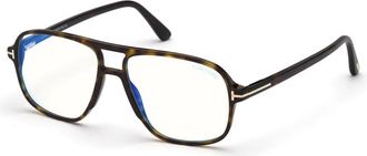 Tom Ford Stijlvolle Brillencollectie - Heren - Brillen - Bruin - 56 MM - Accessoires