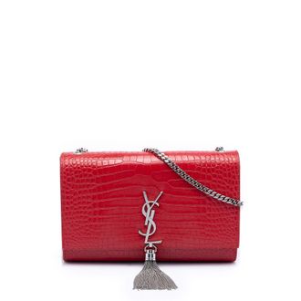 Saint Laurent Pre-owned Saint Laurent Medium Croc Embossed Leather Kate Tassel Crossbody Ladies CI3BDAXFYHE86WT6