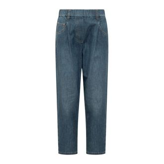 Brunello Cucinelli Brunello Cucinelli, Straight Jeans, female, Blue, Size: S Five-pocket Trousers