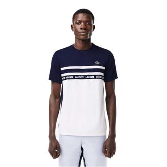 Lacoste Heren Colour Block Pique T-shirt (Wit/Zwaar Blauw)