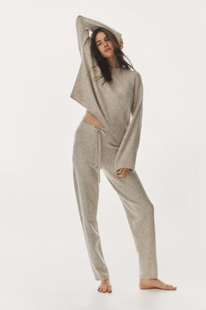 H&M Fine-knit Joggers in Light Beige Melange at Nordstrom, Size Xx-Large