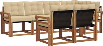 vidaXL Conjunto De Sof&aacute;s De Exterior 7 Uds. Natural Y Beige Vidaxl