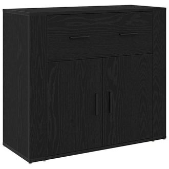 Berkfield Home Sideboard Black Oak 80x33x70 cm Engineered Wood | Size: 80 x 33 x 70 cm
