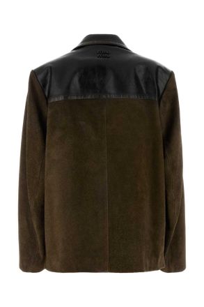 Miu Miu Womens Leather Jacket Brown Calf