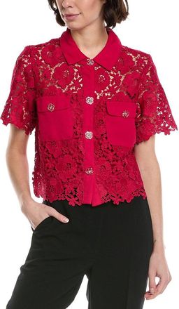 CeCe by Cynthia Steffe Cece Patch Pocket Button-Down Lace Top