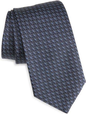 Canali Geometric Silk Tie in Blue at Nordstrom