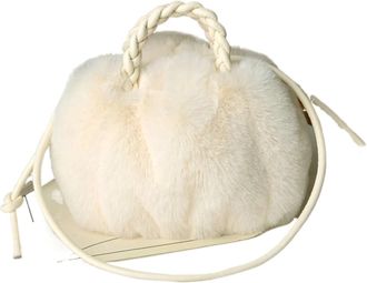 Generic Compatible For Womens Crossbody Pumpkin Plush Bag Cute Tote Bags Solid Color Handbag Travel Shoulder(SKY BLUE)