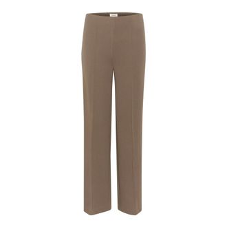 Soaked In Luxury Pantaloni a Gamba Dritta con Vita Elastica Morel - - Trousers - Donna - Marrone - L