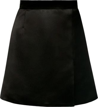 Nina Ricci A-line satin skirt - women - Polyester - 36 - Black