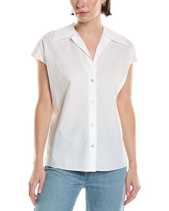 Vince Shaped Collar Cap Sleeve Blouse
