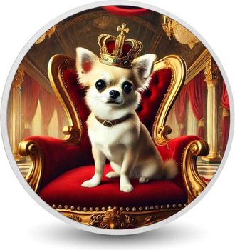 OEM Patas Reales: Chihuahua En El Trono Moneda De 1 Oz