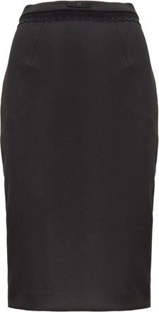 Elisabetta Franchi Midi Kokerrok - Dames - Kokerrokken - Zwart - S - Leer - Rokken