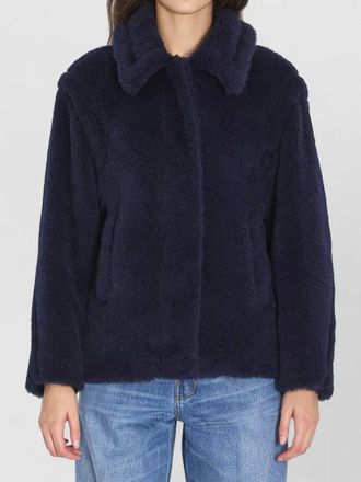 Max Mara silk-blend cropped single-breasted coat