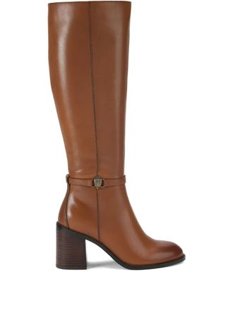 Kurt Geiger 80mm Shoreditch eagle-head strap knee-high boots - Brown