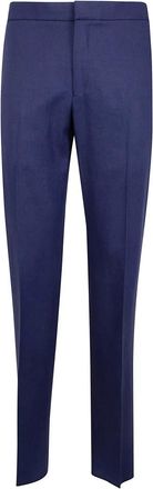 Ermenegildo Zegna Oasi Lino Broek - Heren - Slim Fit Broeken - Blauw - XL - Katoen - Broeken