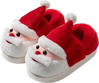 Generic Christmas Slippers for Women Men Funny Santa Claus Slipper Warm Winter Cosy Home Shoes Cute Lightweight Cozy Plush Christmas Slipper Warm Slip-On Nove