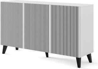 AKL FURNITURE Cómoda efecto madera Blanco y Negro