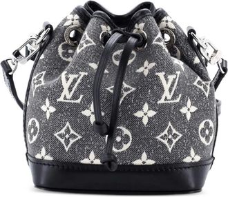Louis Vuitton Noe NM Handbag Monogram Jacquard Denim Nano bucket bag - Nero