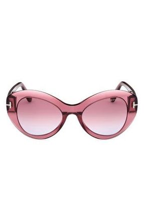 Tom Ford Butterfly 52mm Sunglasses in Shiny Red /Violet at Nordstrom Rack