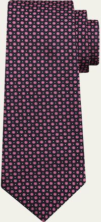 Kiton Mens Floral Silk Seven-Fold Tie