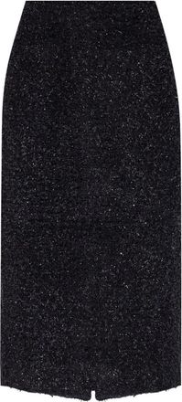 Balenciaga Black Tweed Midi Skirt