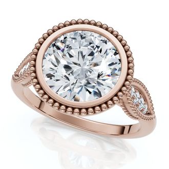 Pompeii3 2 1/5Ct Diamond Luna Lab Grown Engagement Ring White, Yellow or Rose Gold