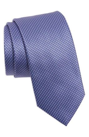 Eton Geometric Silk Tie in Dark Purple at Nordstrom
