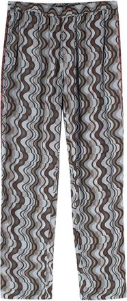 Dries Van Noten Geometric Print Contrast Stripe Joggers Size M