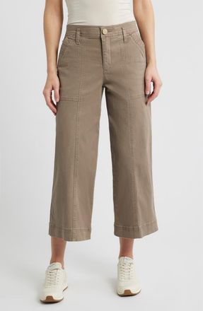 Wit & Wisdom Skyrise Crop Wide Leg Utility Pants in Portobello at Nordstrom, Size 00