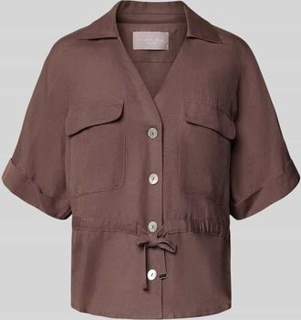 Christian Berg Hemdbluse aus Leinen-Viskose-Mix in Mittelbraun, Gr&ouml;&szlig;e 34