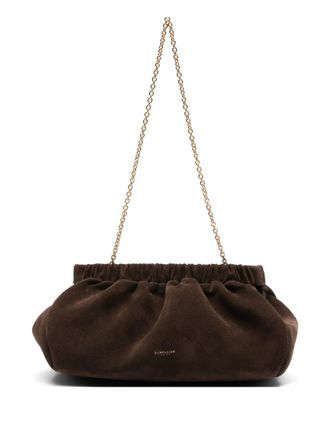 DeMellier Miami suede clutch bag - Marrone