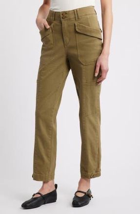 Wit & Wisdom Skyrise Tapered Utility Pants in Golden Olive at Nordstrom Rack, Size 14P
