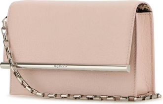 Alexander McQueen Womens Pink Leather Mini Cross-Bar Clutch Venuspinksilver