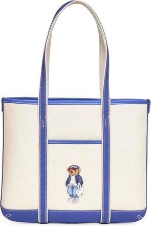 Polo Ralph Lauren Bear Kleine Canvas Tote - Dames - Shoppers - Beige - ONE Size - Katoen - Tassen