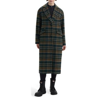 Hunter Carra Brushed Plaid Coat in Hunter Plaid at Nordstrom Rack, Size X-Large