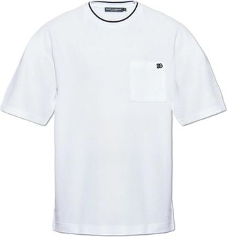 Dolce & Gabbana T-shirt met zak - Heren - T-shirts - Wit - 2XL - Katoen - Tops