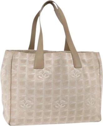 Chanel Pre-owned Vintage Tote Bag - Dames - Vintage Shopper - Beige - ONE Size - Leer - Vintage
