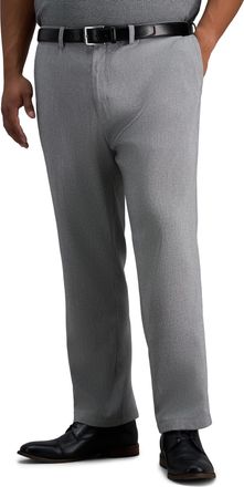 Haggar Mens Cool Right Performance Flex Straight Fit Flat Front Pant-reg. and Big & Tall Casual, Lead, 46W x 30L