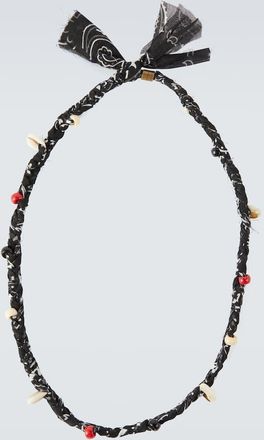 Alanui Embellished bandana-print necklace