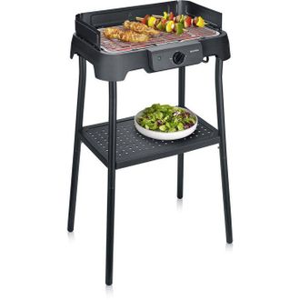 Severin Barbacoa El&eacute;ctrica De Pie - Severin - Pg8594 - 2000 W - Superficie De Cocci&oacute;n 38 X 22 Cm - Termostato Regulable - Negro