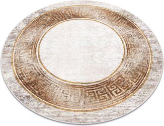 RugsX Tappeto lavabile miro 51236.807 cerchio Marmo, greco antiscivolo - beige / oro beige rotondo 120 cm