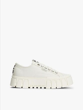 Tommy Hilfiger Zebra Print Logo Platform Cupsole Trainers