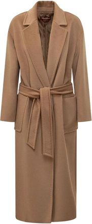 Max Mara Mstgiambo Jas - Dames - Jas met riem - Bruin - S - Wol - Jassen