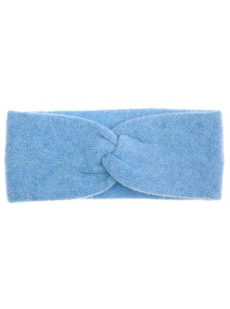 Zwillingsherz Stirnband ZWILLINGSHERZ Classic, Damen, blau (hellblau), Strick, Kaschmir, unifarben, M&uuml;tzen Stirnband, Knoten vorn, Cashmere, Feinstrick