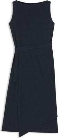 BOSS Slim-fit checked jersey dress with belt