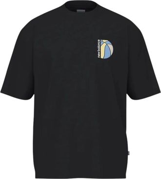 New Balance Hoops Mosaic Court Graphic Oversized T-shirt Asia Sizing Black White MT51609BK