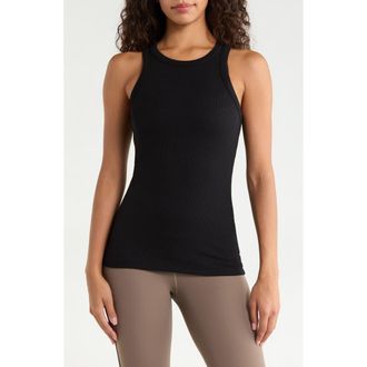 SPLITS59 Kiki Rib Racerback Tank in Black at Nordstrom, Size X-Large