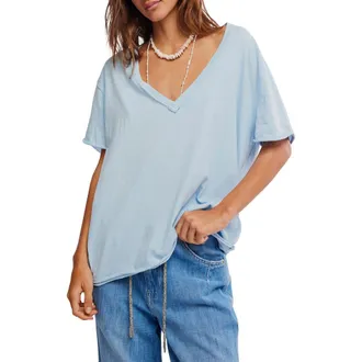 Free People Nina V-Neck Cotton T-Shirt in Dew Shine at Nordstrom Rack, Size Small