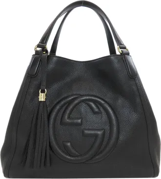 Gucci Black Leather Tote Bag (Pre-Owned)